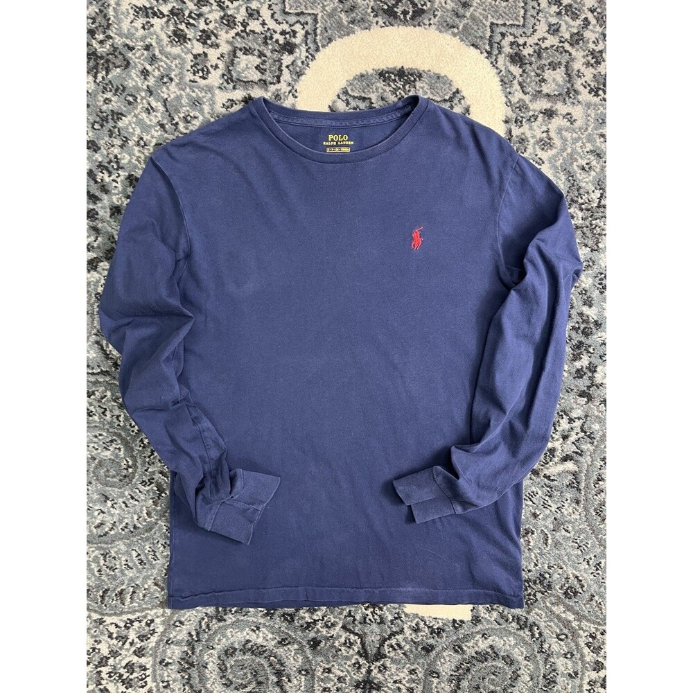 Polo Ralph Lauren Men's Long Sleeve Blue Crewneck T-Shirt Small Pony Logo Size S